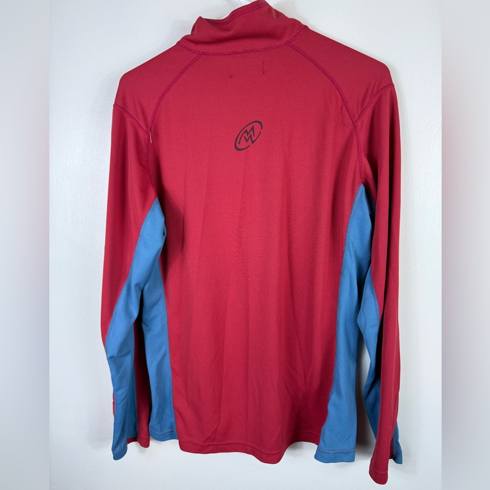 Cloudveil Mens Running Mock‎ Neck Baselayer Shirt 1/2 Zip Large Red Performance - Picture 5 of 8